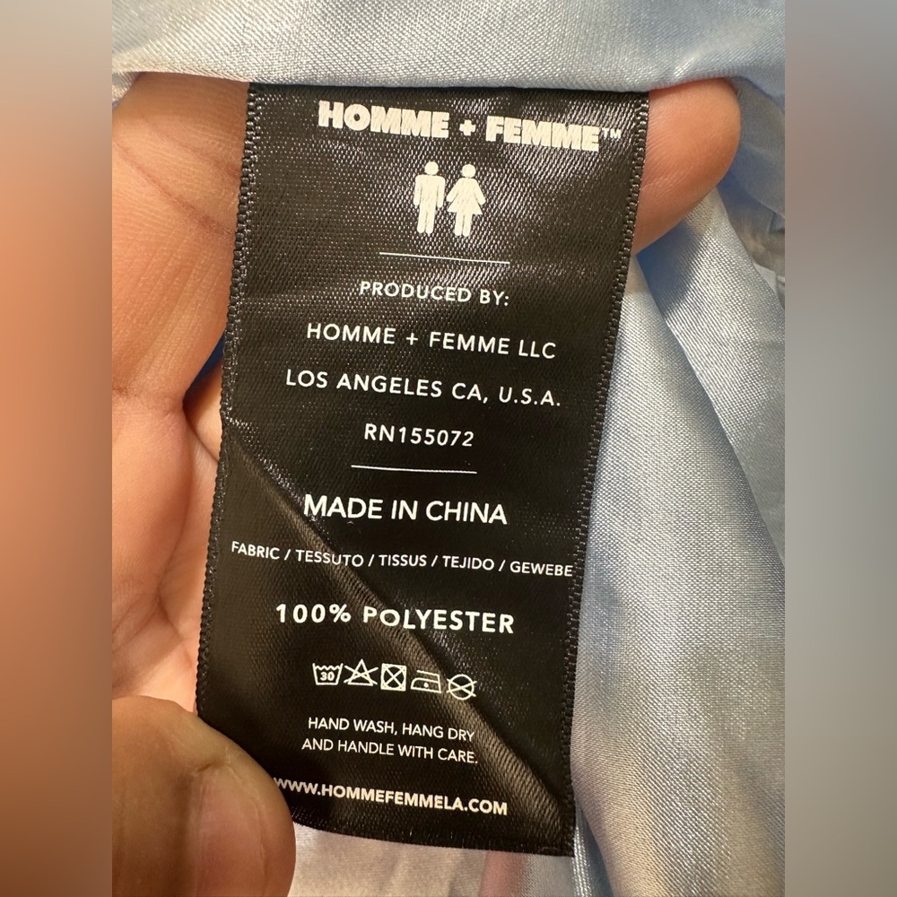 Homme‎ + Femme World Famous Light Blue Bomber Jacket NWT Size Small - Picture 8 of 11